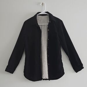 Black Button-Up Corduroy Jacket